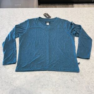 Andrew Christian Teal V-Neck Top. Bespoke Collection.  NWT